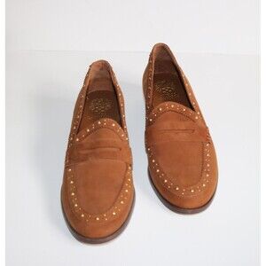 Vince Camuto Camdyn Studded Loafers Burnt Sugar Leather US 9.5